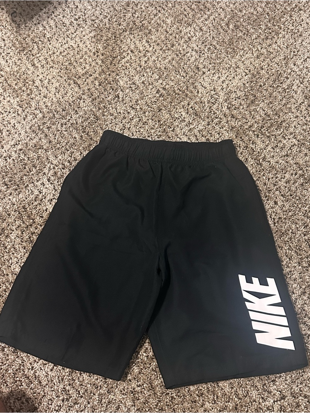 Nike Boys Swim Trunks Black White Youth Large NEW